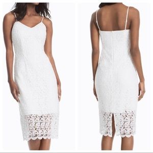 WHITE HOUSE BLACK MARKET Lace Slip Midi Dress 8